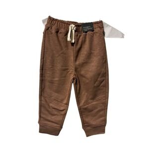 Modern Moments by Gerber Toddler Brownie Brown Jogger Sweatpants NWT 2T